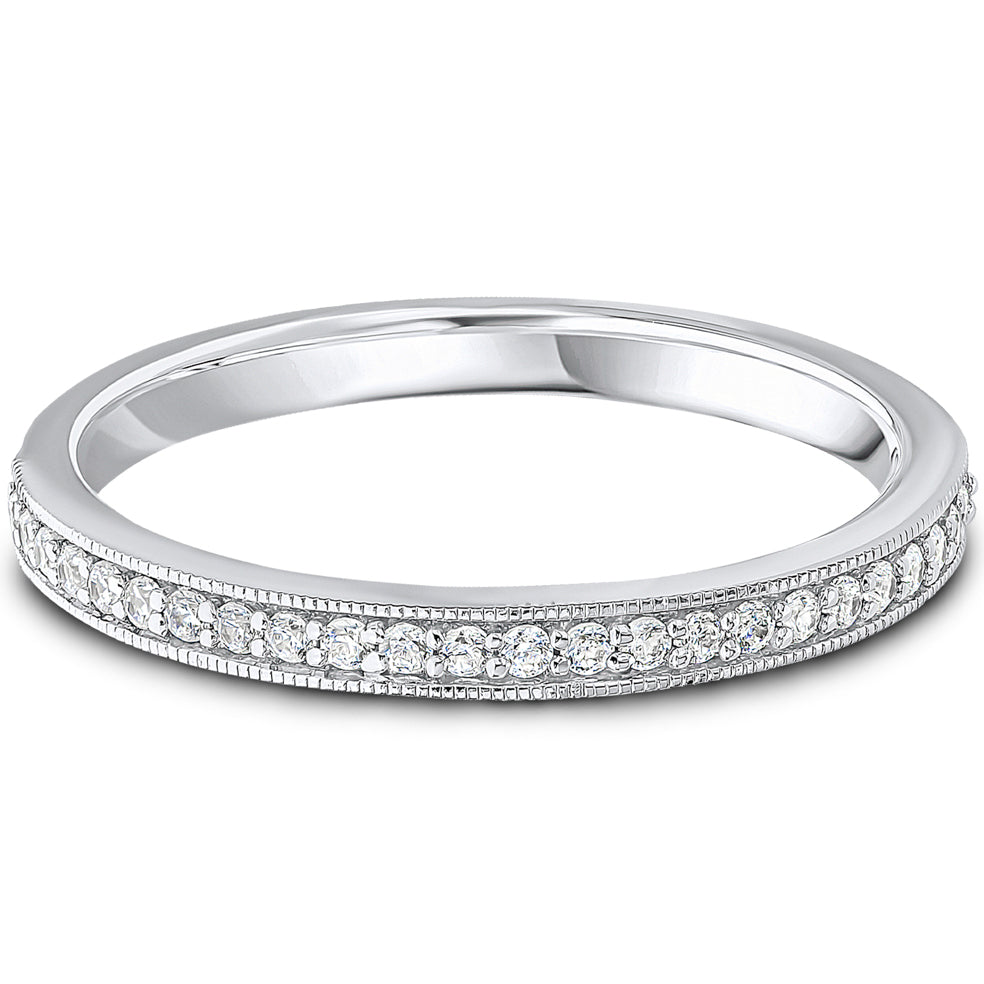 Milgrain Claw Set Brilliant Cut Diamond Wedding Band | 0.15ct