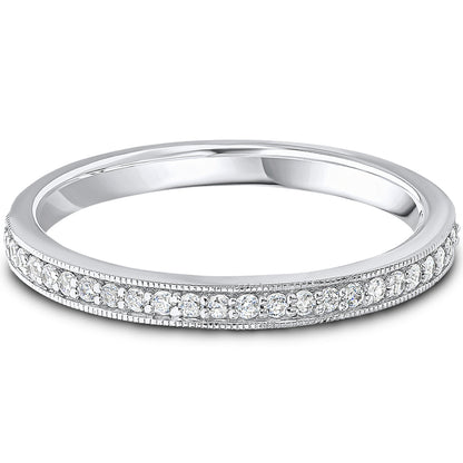 Milgrain Claw Set Brilliant Cut Diamond Wedding Band | 0.15ct