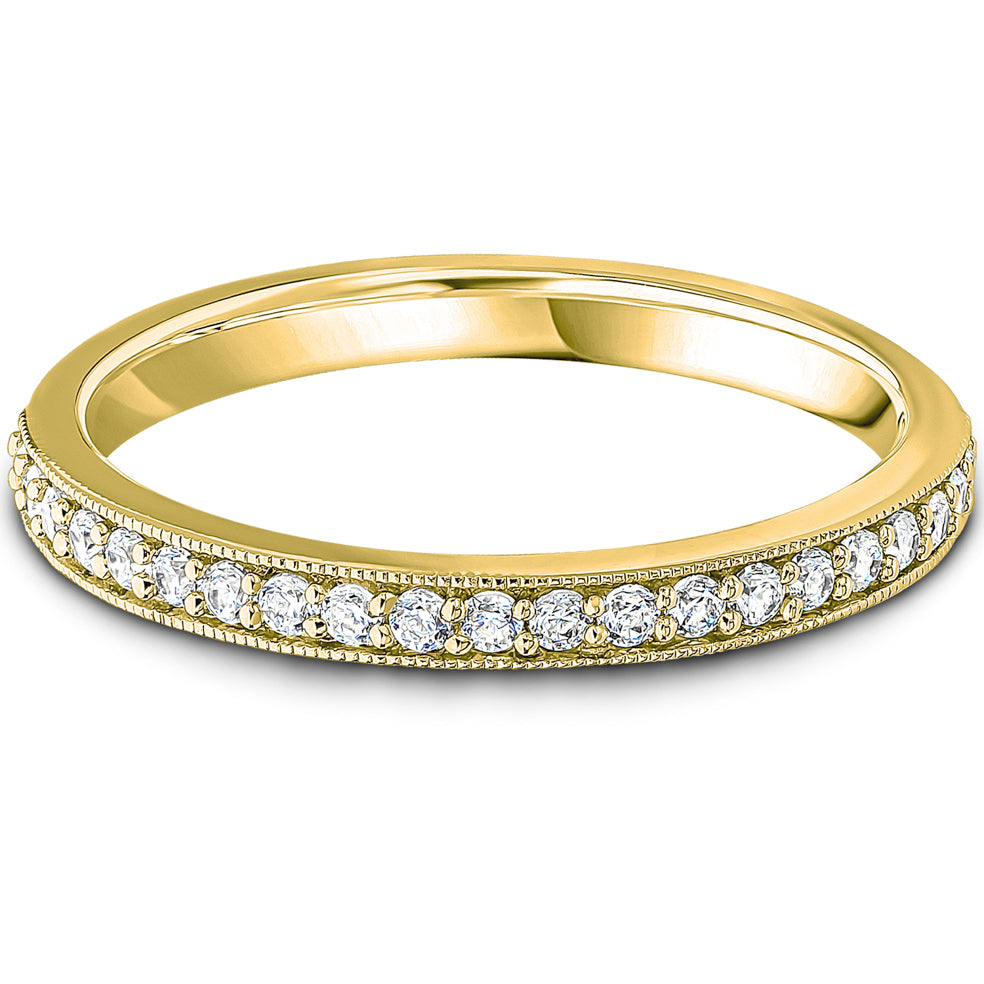 Milgrain Claw Set Brilliant Cut Diamond Wedding Band | 0.20ct