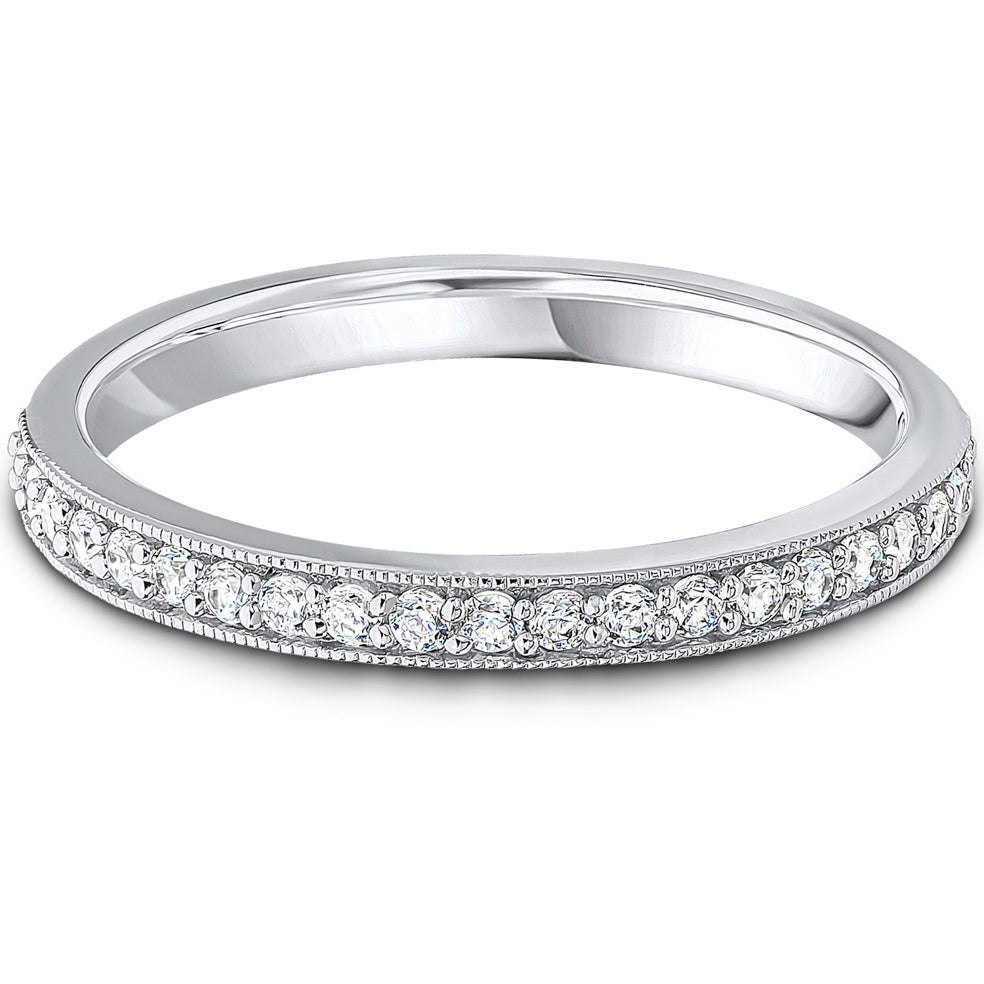Milgrain Claw Set Brilliant Cut Diamond Wedding Band | 0.20ct