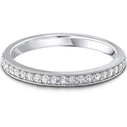 Milgrain Claw Set Brilliant Cut Diamond Wedding Band | 0.20ct