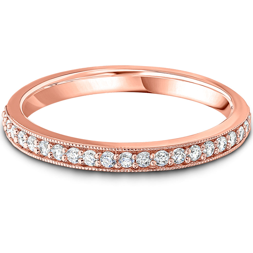 Milgrain Claw Set Brilliant Cut Diamond Wedding Band | 0.20ct