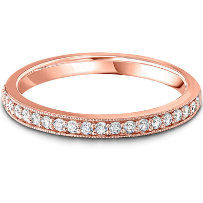 Milgrain Claw Set Brilliant Cut Diamond Wedding Band | 0.20ct