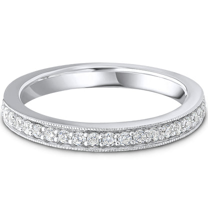 Milgrain Claw Set Brilliant Cut Diamond Wedding Band | 0.25ct