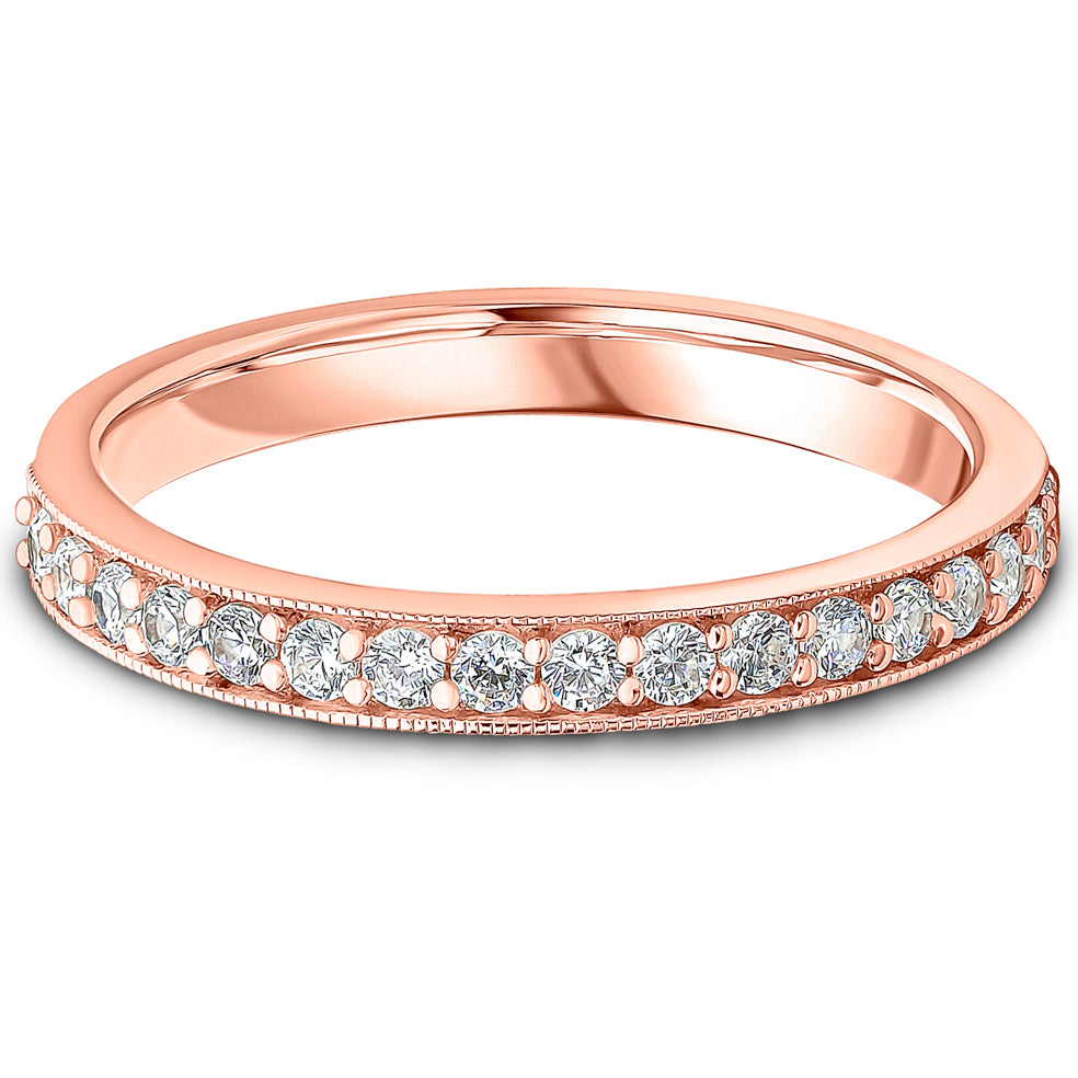 Milgrain Claw Set Brilliant Cut Diamond Wedding Band | 0.33ct