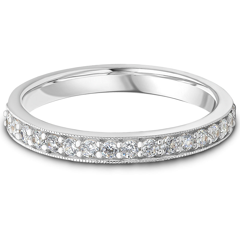 Milgrain Claw Set Brilliant Cut Diamond Wedding Band | 0.33ct