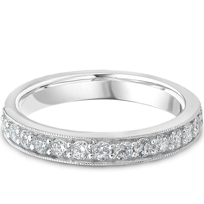 Milgrain Claw Set Brilliant Cut Diamond Wedding Band | 0.50ct