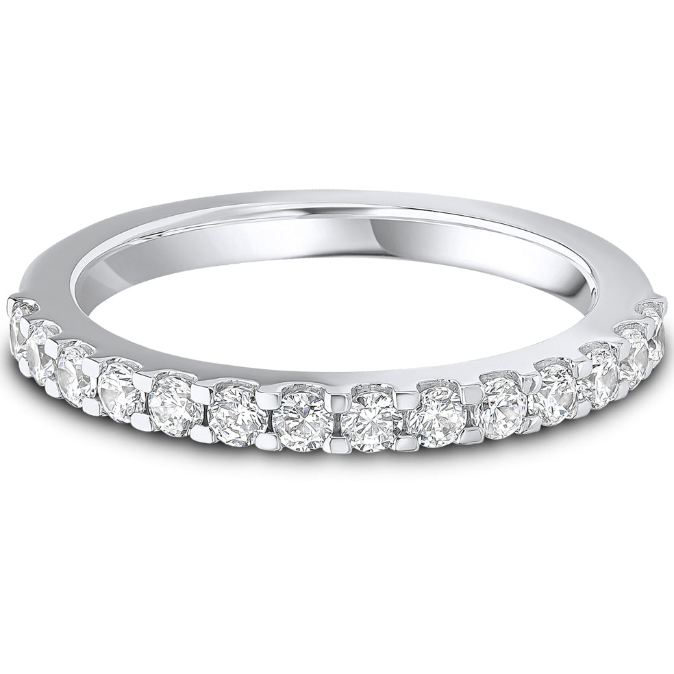 Micro Claw Set Brilliant Cut Diamond Wedding Band | 0.50ct