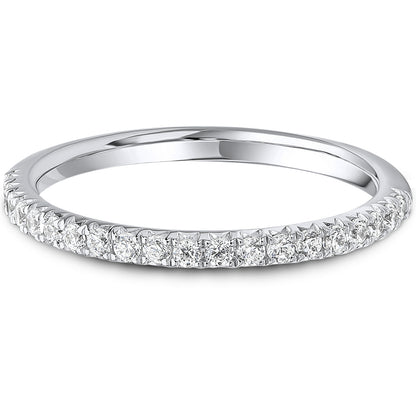 French Pavé Brilliant Cut Diamond Wedding Band | 0.25ct