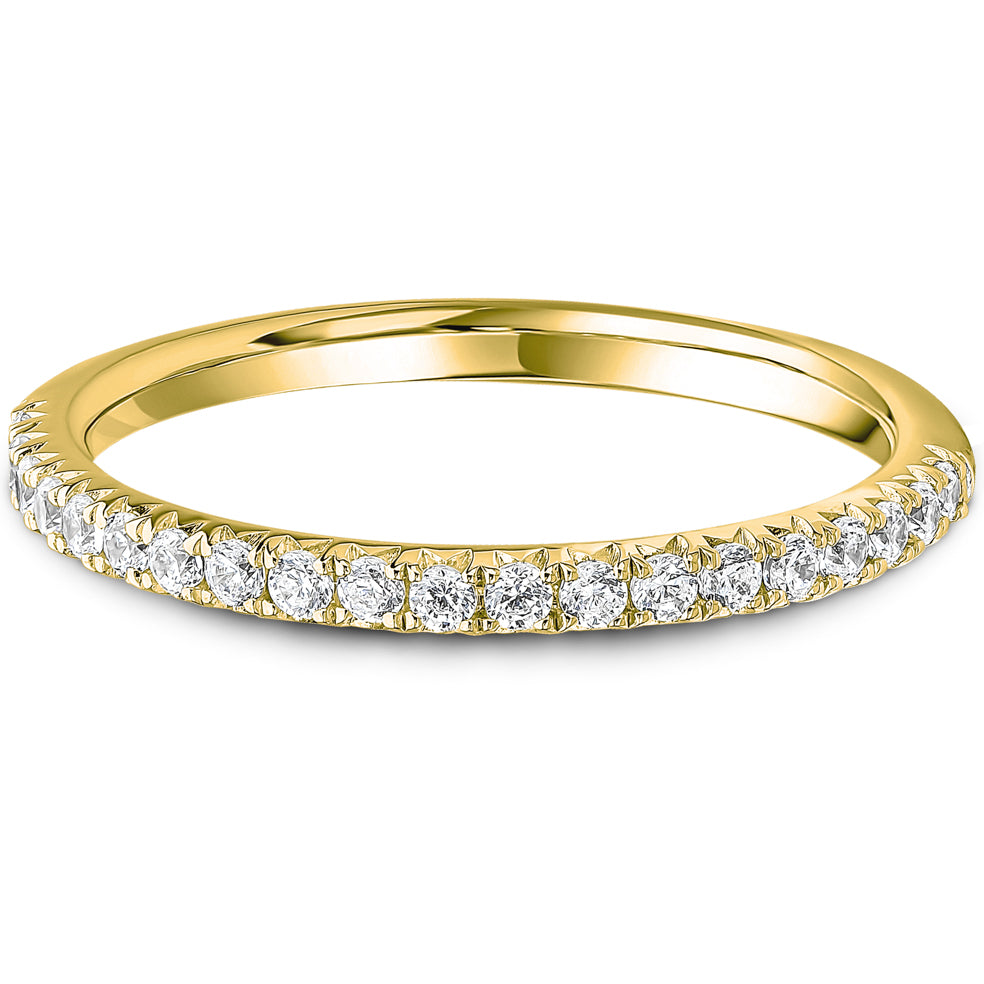 French Pavé Brilliant Cut Diamond Wedding Band | 0.25ct