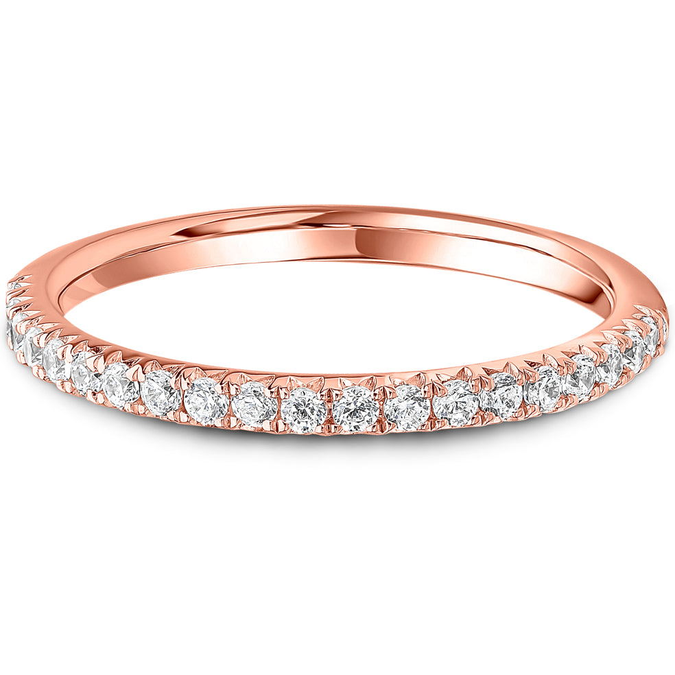 French Pavé Brilliant Cut Diamond Wedding Band | 0.25ct