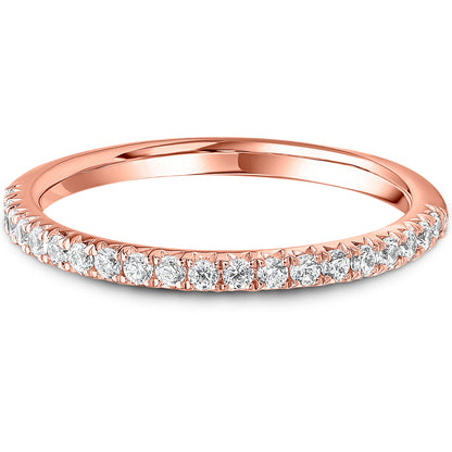 French Pavé Brilliant Cut Diamond Wedding Band | 0.25ct