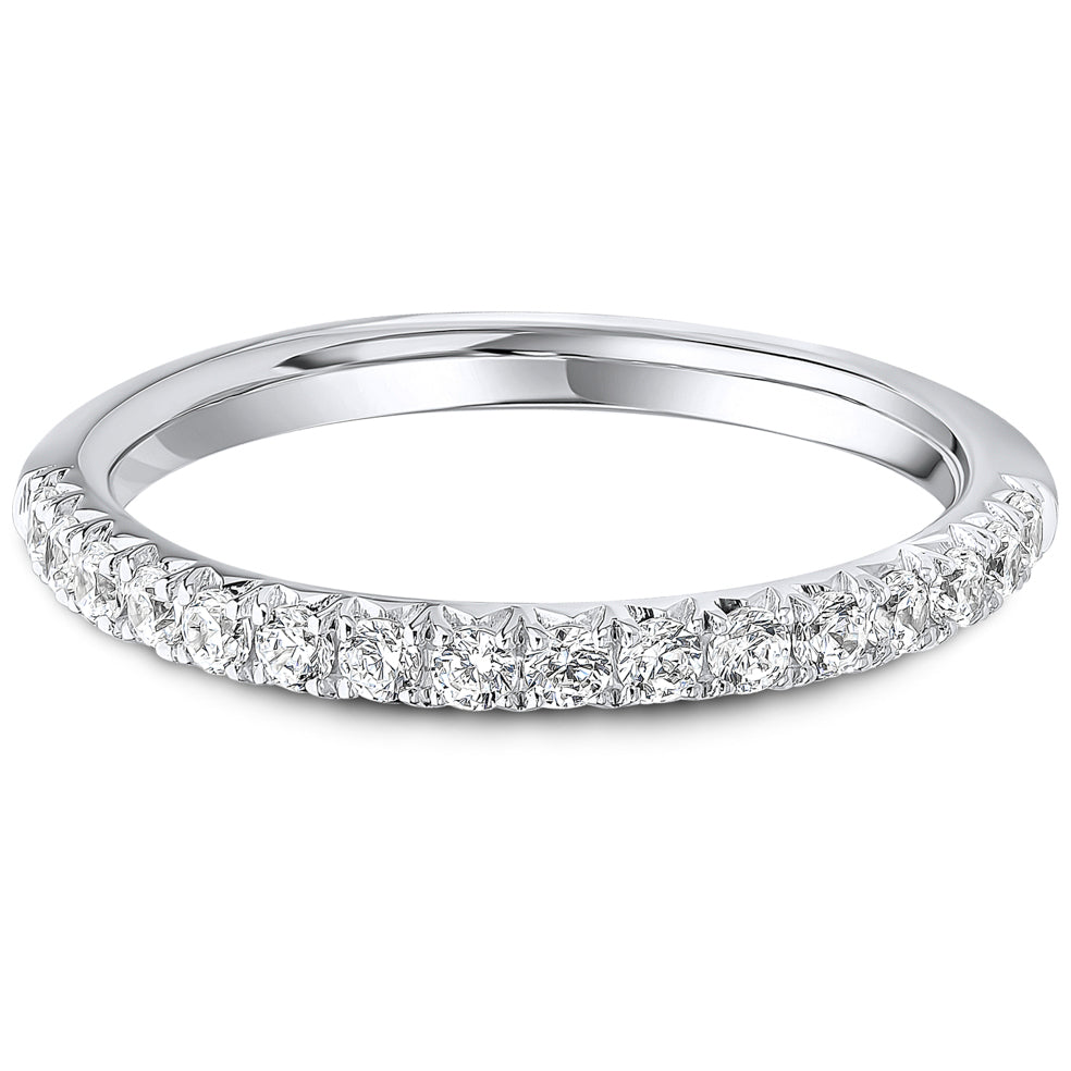 French Pavé Brilliant Cut Diamond Wedding Band | 0.33ct
