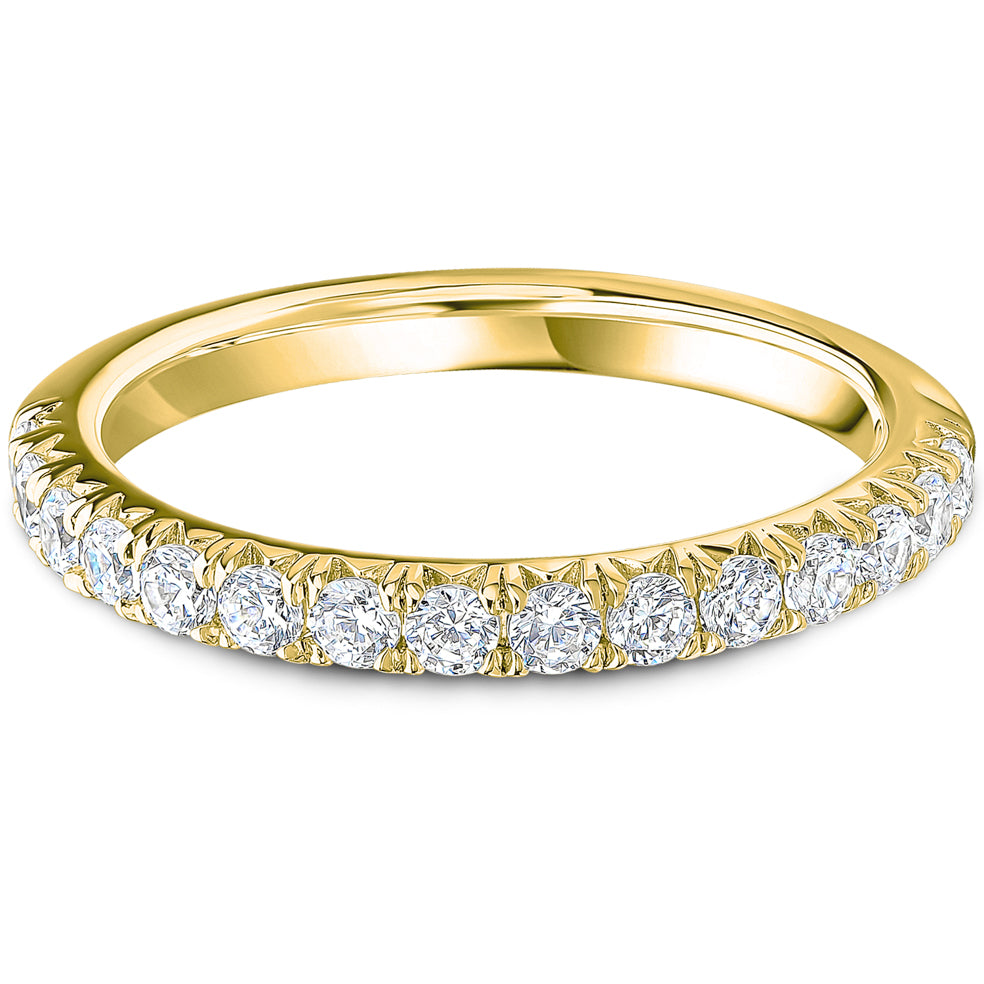 French Pavé Brilliant Cut Diamond Wedding Band | 0.50ct