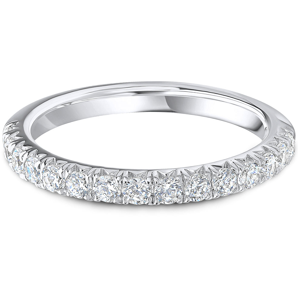 French Pavé Brilliant Cut Diamond Wedding Band | 0.50ct