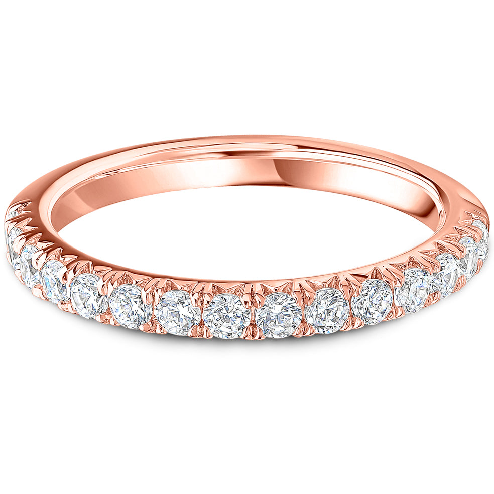 French Pavé Brilliant Cut Diamond Wedding Band | 0.50ct