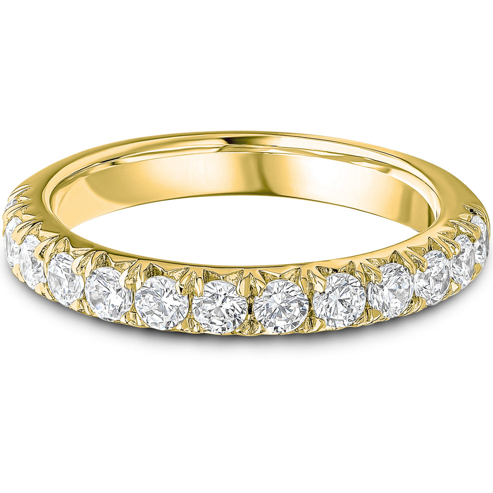 French Pavé Brilliant Cut Diamond Wedding Band | 0.75ct