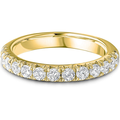 French Pavé Brilliant Cut Diamond Wedding Band | 0.75ct