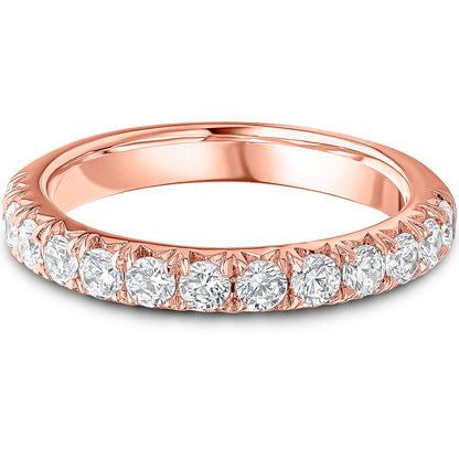 French Pavé Brilliant Cut Diamond Wedding Band | 0.75ct