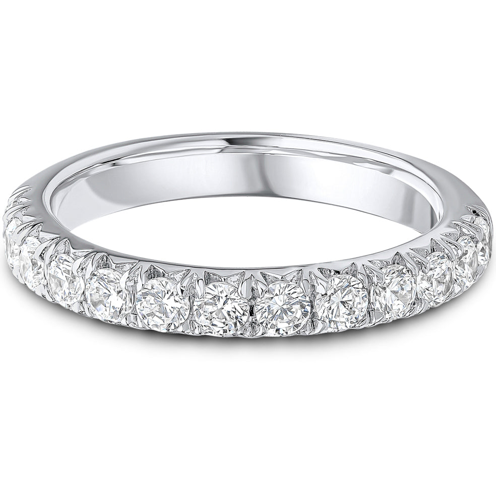 French Pavé Brilliant Cut Diamond Wedding Band | 0.75ct