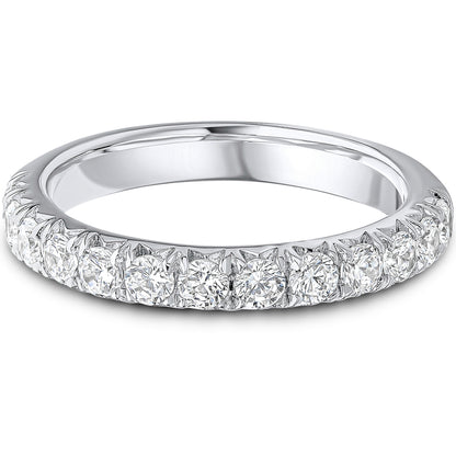 French Pavé Brilliant Cut Diamond Wedding Band | 0.75ct