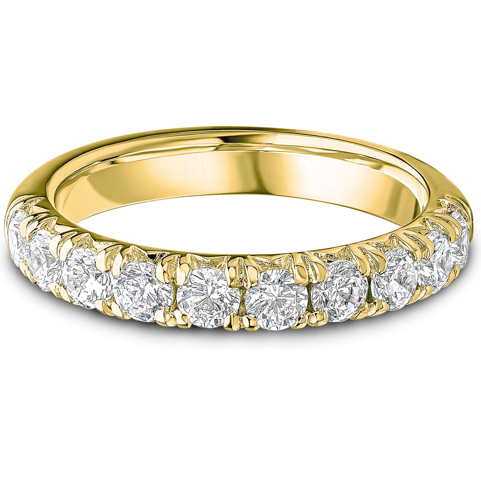 French Pavé Brilliant Cut Diamond Wedding Band | 1.00ct