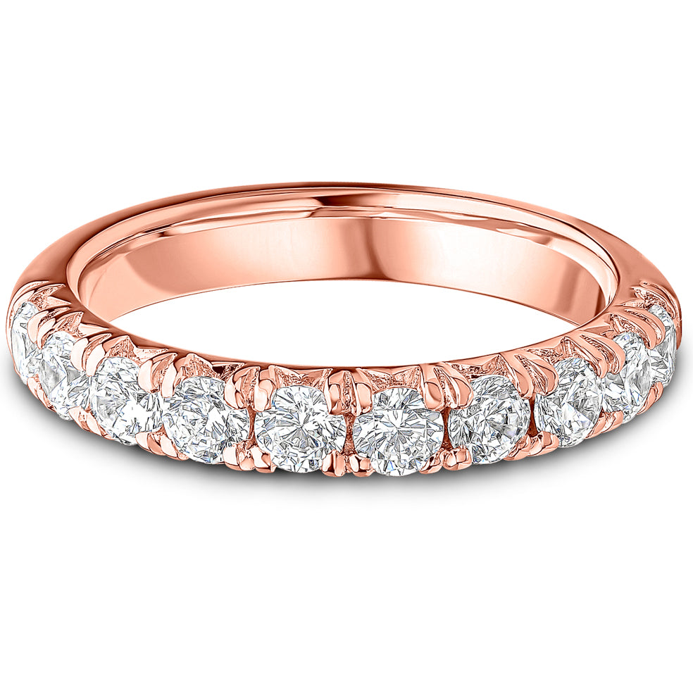 French Pavé Brilliant Cut Diamond Wedding Band | 1.00ct