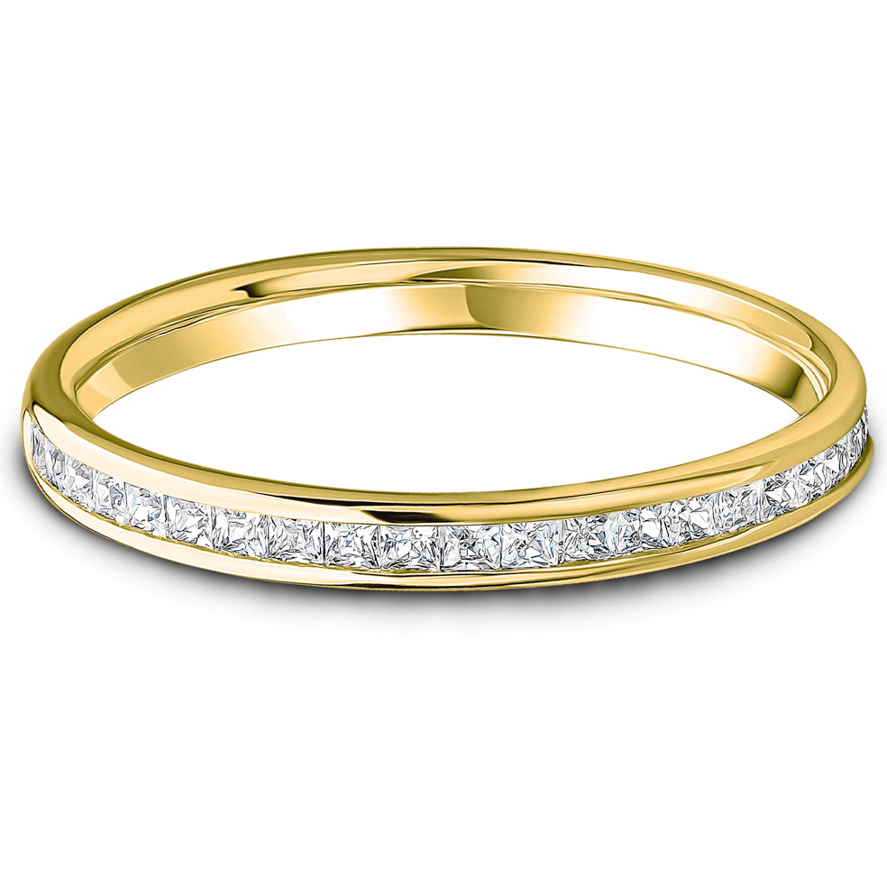 Channel Set Princess Cut Diamond Wedding Band | 0.25ct