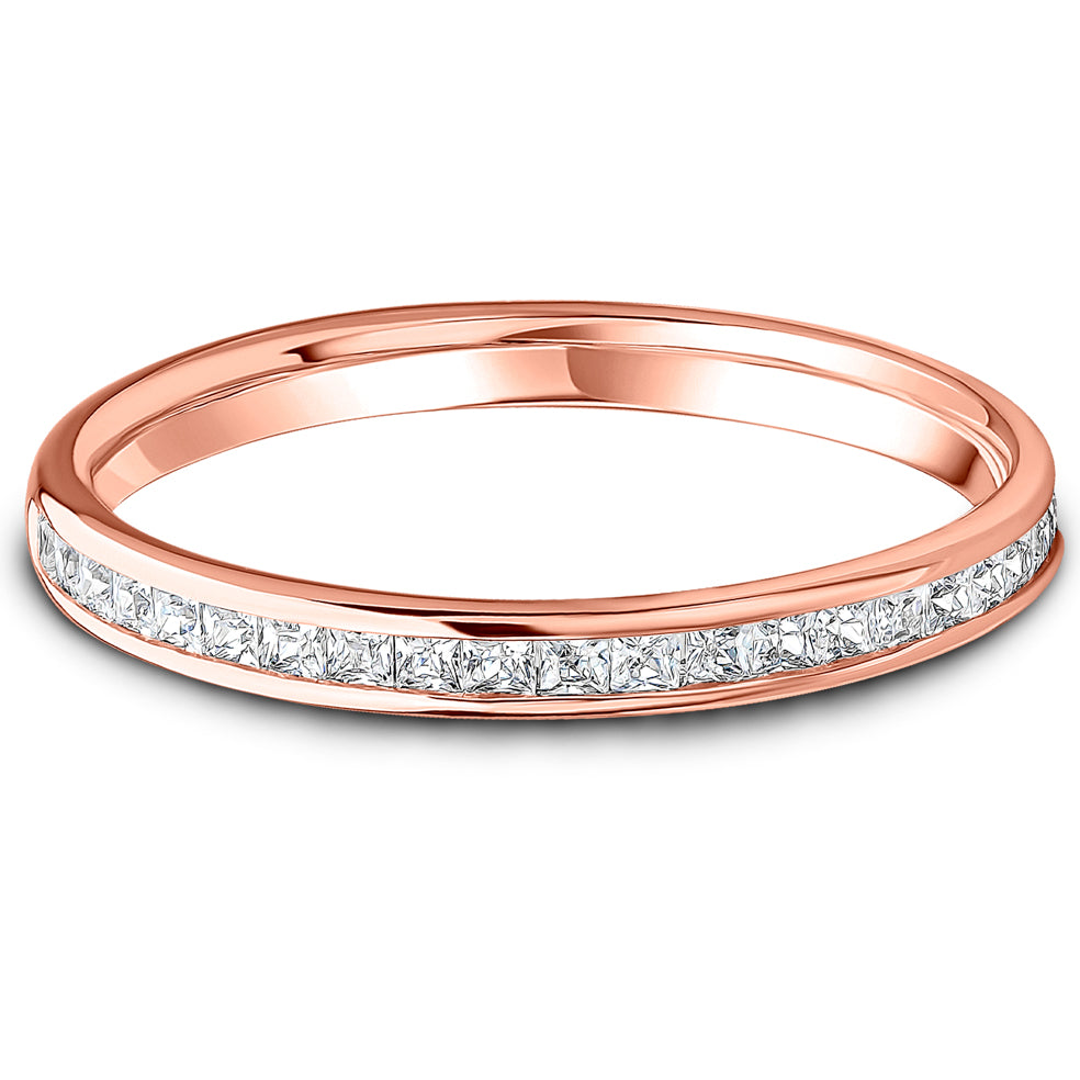 Channel Set Princess Cut Diamond Wedding Band | 0.25ct