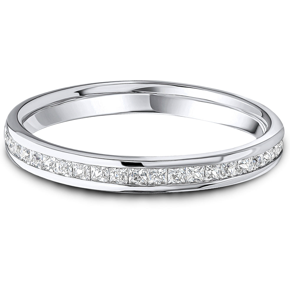Channel Set Princess Cut Diamond Wedding Band | 0.33ct