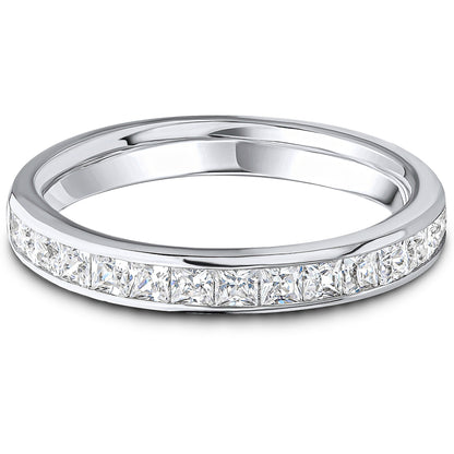 Channel Set Princess Cut Diamond Wedding Band | 0.75ct
