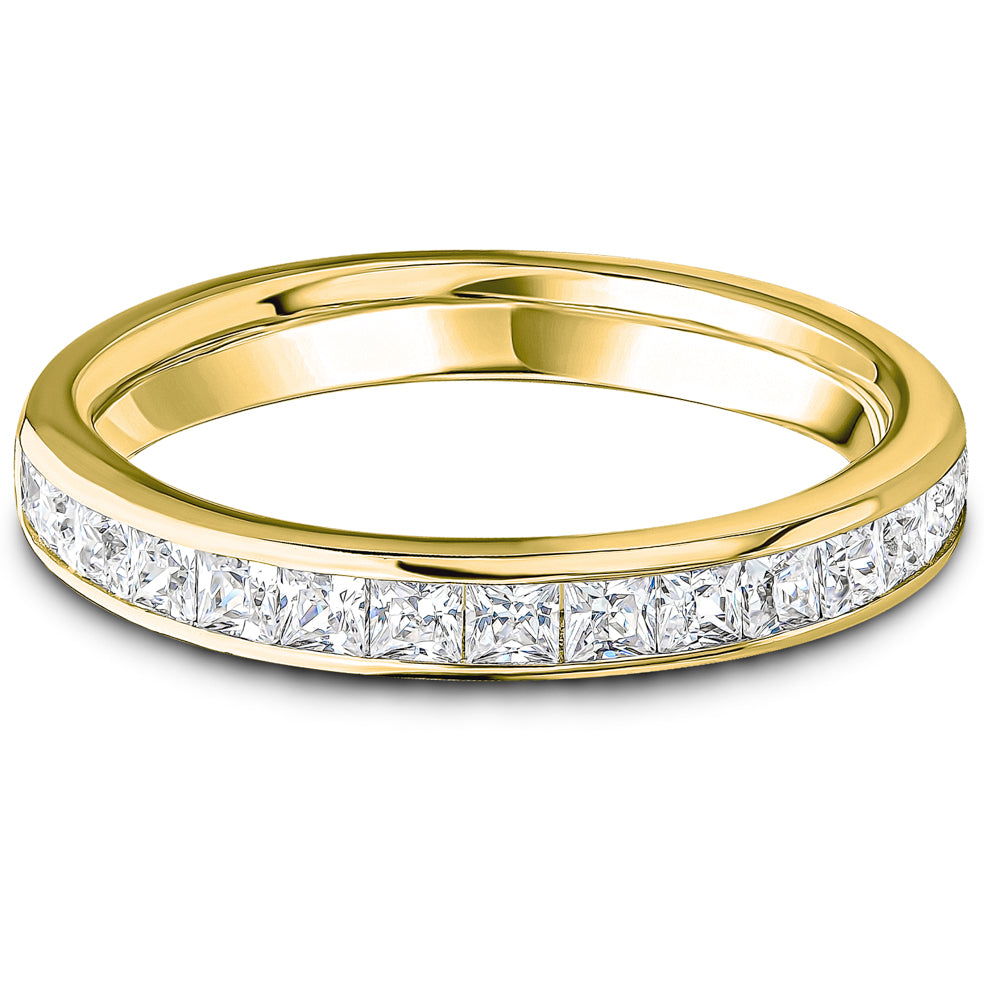 Channel Set Princess Cut Diamond Wedding Band | 0.75ct