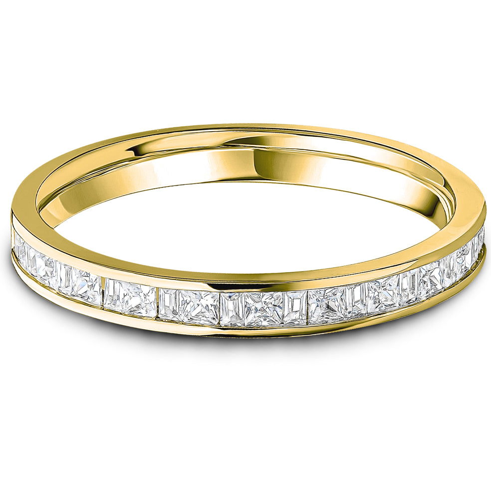 Channel Set Princess &amp; Baguette Cut Diamond Wedding Band | 0.40ct