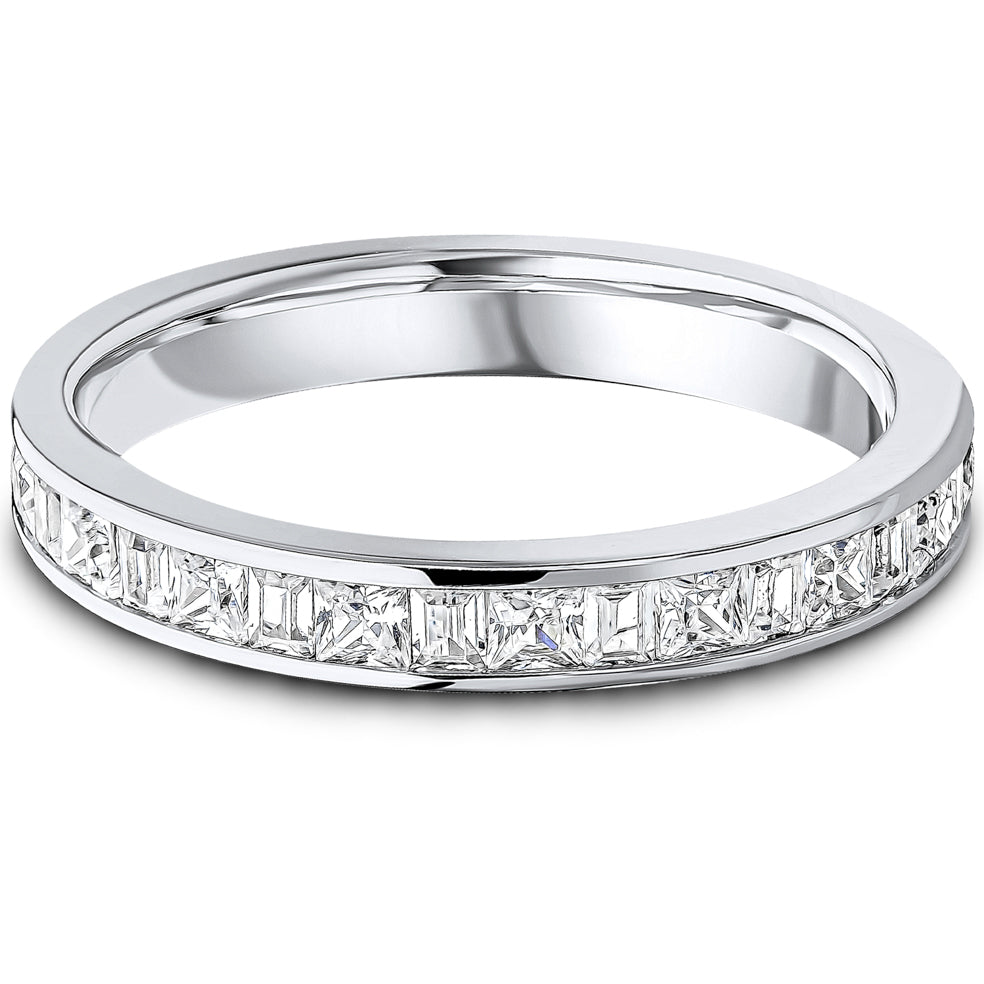 Channel Set Princess &amp; Baguette Cut Diamond Wedding Band | 0.75ct