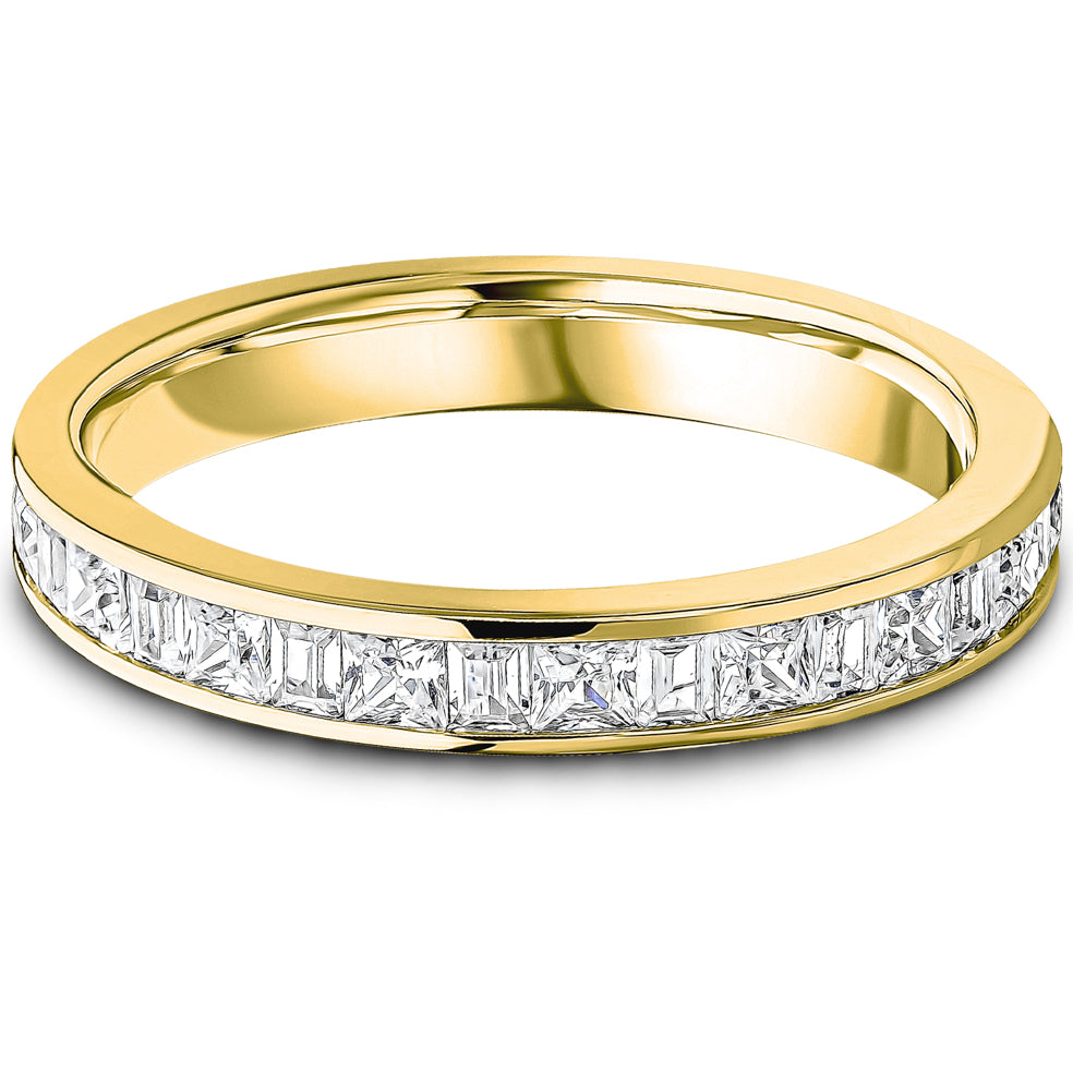 Channel Set Princess &amp; Baguette Cut Diamond Wedding Band | 0.75ct