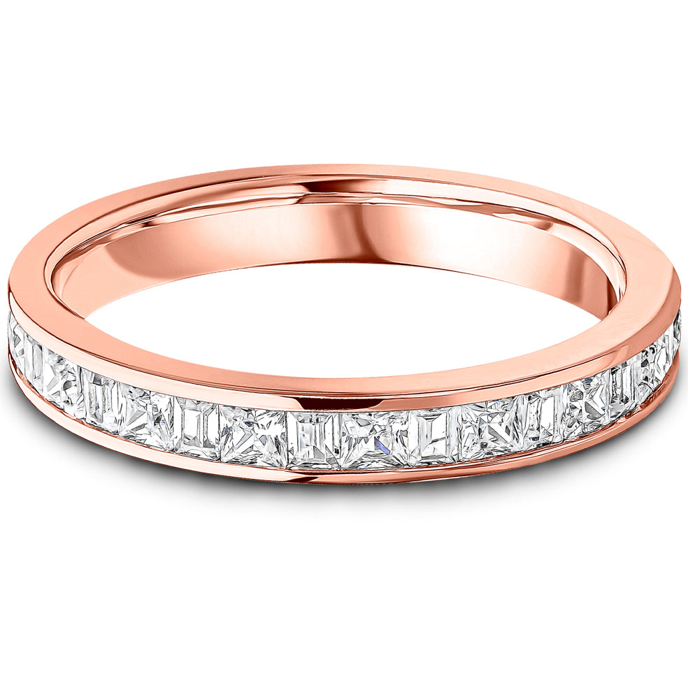 Channel Set Princess &amp; Baguette Cut Diamond Wedding Band | 0.75ct