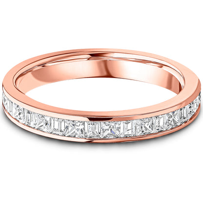 Channel Set Princess &amp; Baguette Cut Diamond Wedding Band | 0.75ct