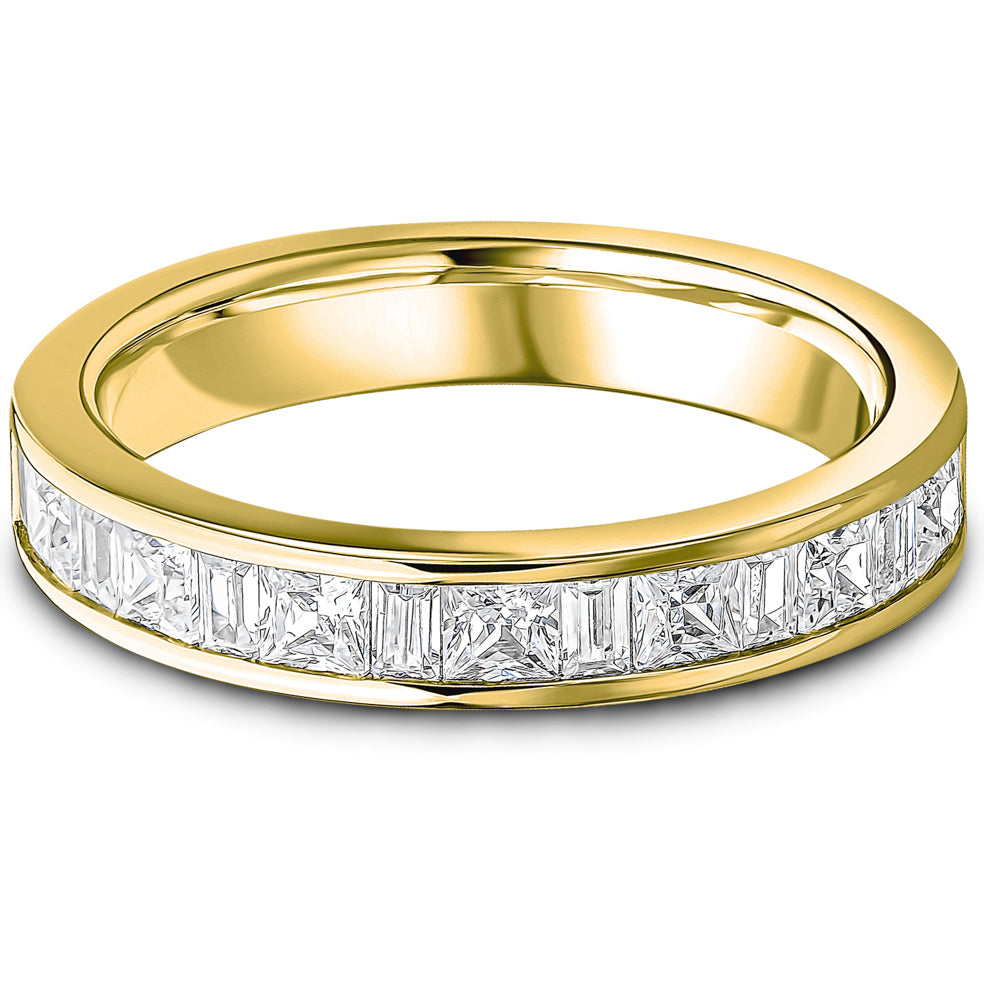 Channel Set Princess &amp; Baguette Cut Diamond Wedding Band | 1.00ct