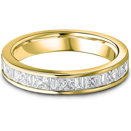Channel Set Princess &amp; Baguette Cut Diamond Wedding Band | 1.00ct