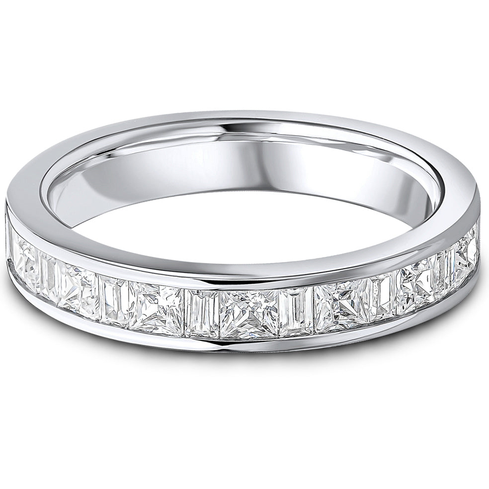 Channel Set Princess &amp; Baguette Cut Diamond Wedding Band | 1.00ct