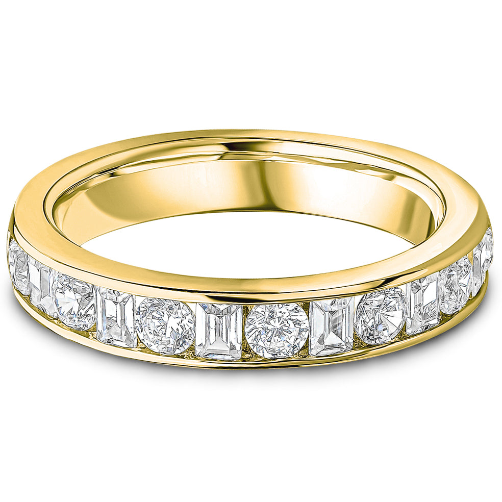 Channel Set Brilliant &amp; Baguette Cut Diamond Wedding Band | 1.00ct