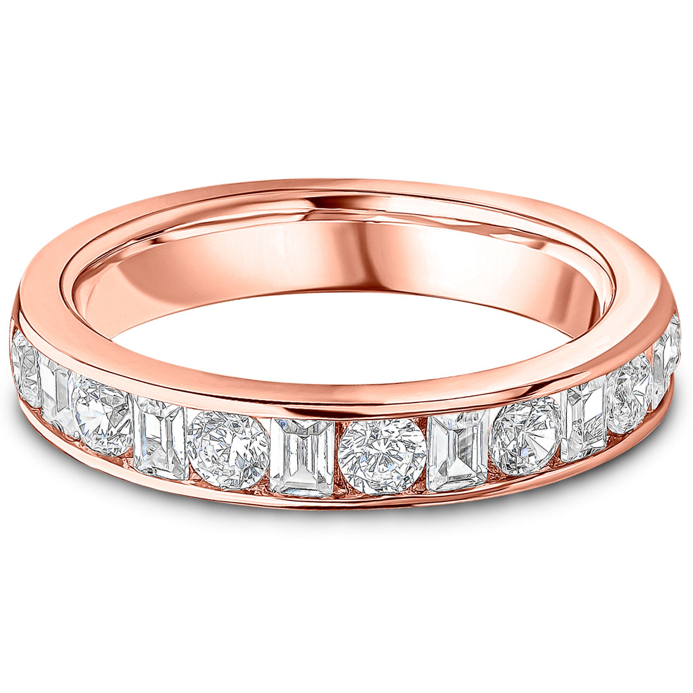 Channel Set Brilliant &amp; Baguette Cut Diamond Wedding Band | 1.00ct