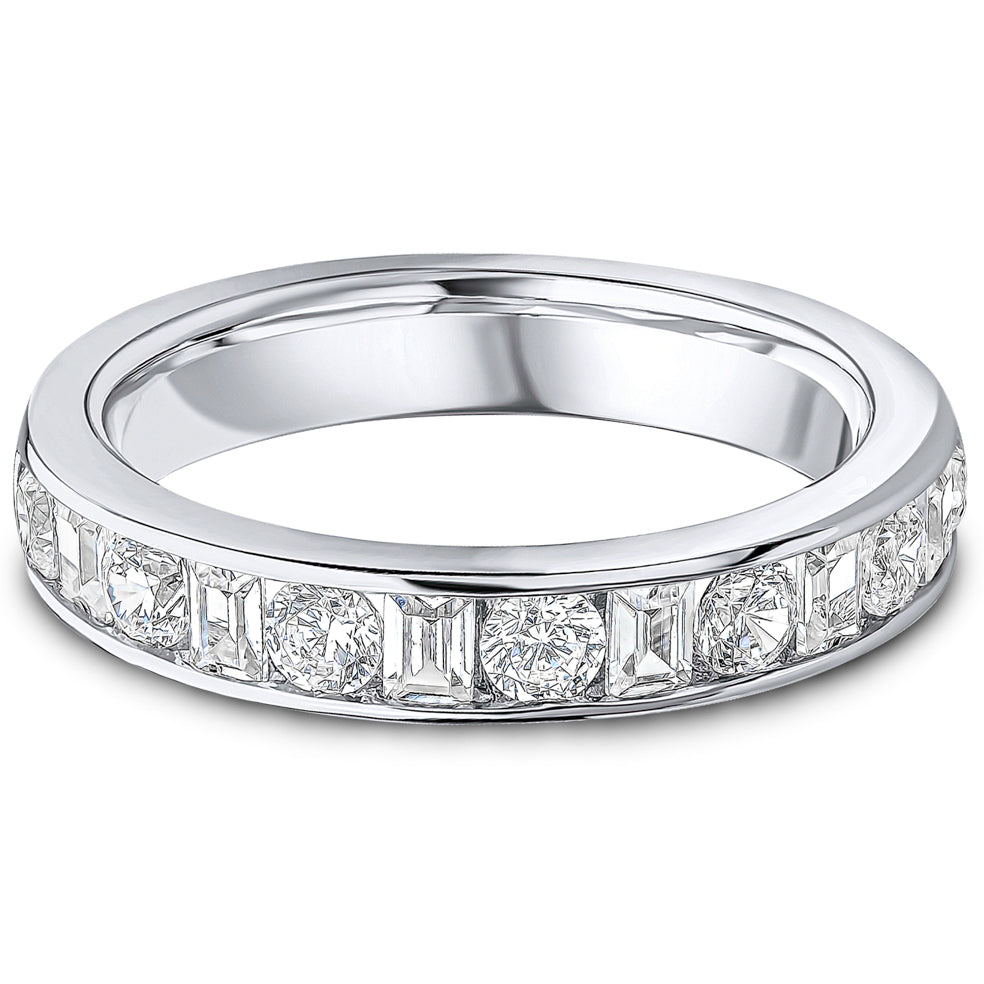 Channel Set Brilliant &amp; Baguette Cut Diamond Wedding Band | 1.00ct