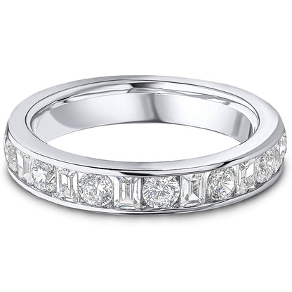 Channel Set Brilliant &amp; Baguette Cut Diamond Wedding Band | 1.00ct