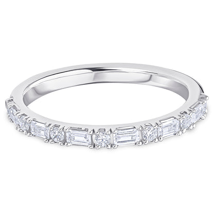 Landscape Claw Set Brilliant &amp; Baguette Cut Diamond Wedding Band | 0.33ct