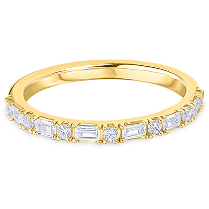 Landscape Claw Set Brilliant &amp; Baguette Cut Diamond Wedding Band | 0.33ct