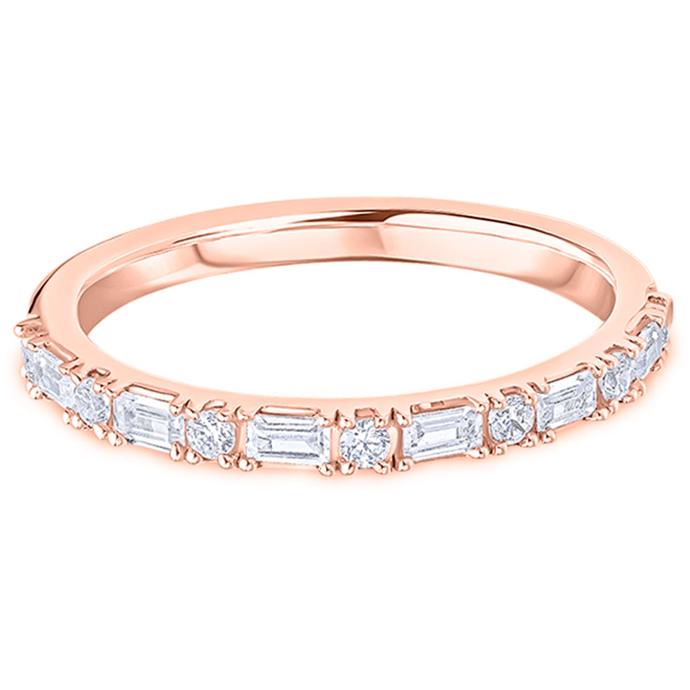 Landscape Claw Set Brilliant &amp; Baguette Cut Diamond Wedding Band | 0.33ct