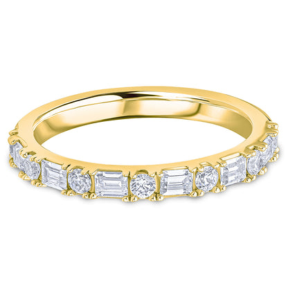 Landscape Claw Set Brilliant &amp; Baguette Cut Diamond Wedding Band | 0.60ct