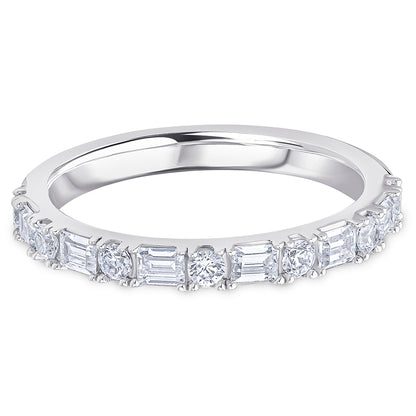 Landscape Claw Set Brilliant &amp; Baguette Cut Diamond Wedding Band | 0.60ct
