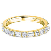 Landscape Claw Set Brilliant &amp; Baguette Cut Diamond Wedding Band | 0.75ct